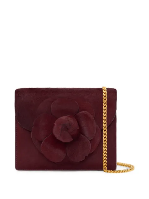 Oscar de la Renta mini TRO floral-appliqué clutch bag Red 26FH003HLF