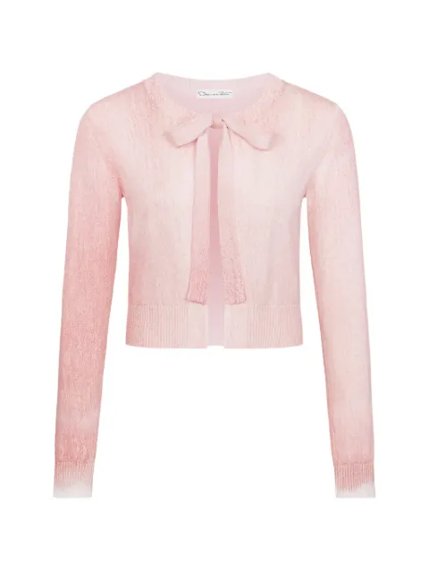 Oscar de la Renta tie-neck cropped cardigan Pink 26FN148DCS