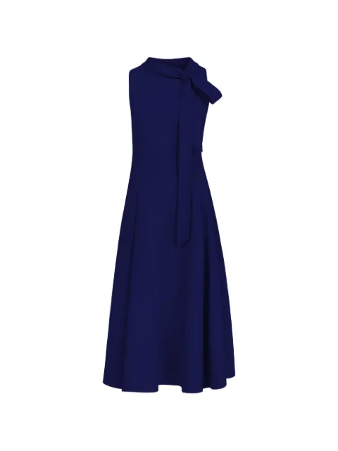 Oscar de la Renta bow-detailed sleeveless flared midi dress Blue 26FN225DSW