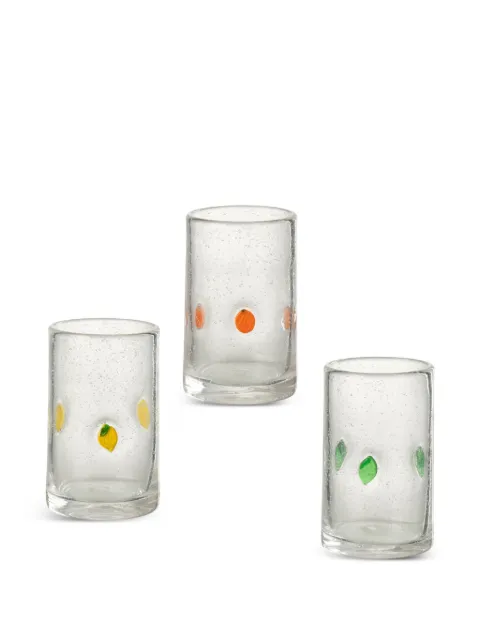 J-LINE citrus-embellished glass (set of three) White 6A53478
