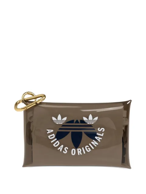 adidas logo-print pouch keyring Brown KV8032