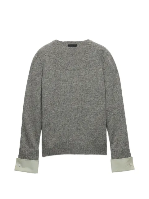 Prada Shetland wool scoop-neck sweater Grey UMF354SEAO198K