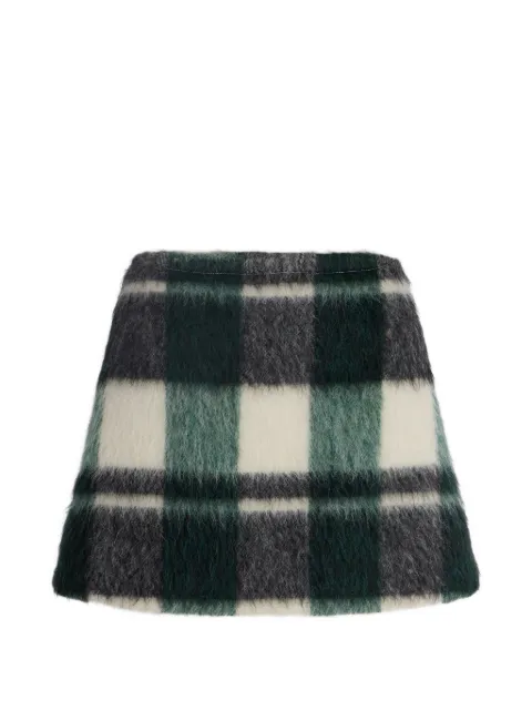 Patou check A-line mini skirt Green SK08602715099