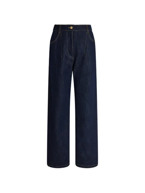 Patou Boyfriend contrast-stitch wide-leg jeans Blue TR0680277661B