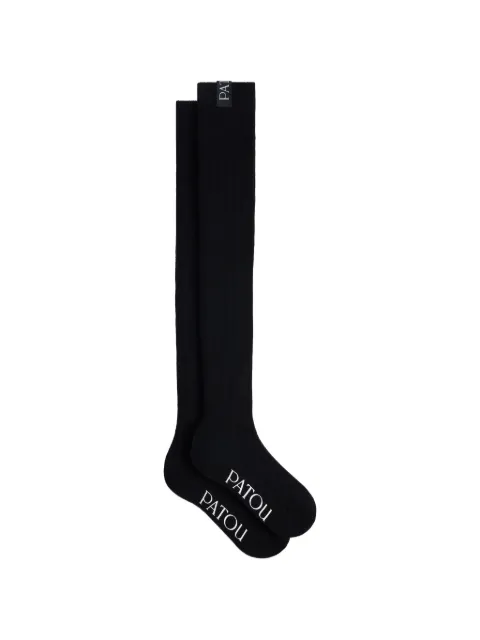 Patou ribbed-knit over-the-knee socks Black AC1710239999B