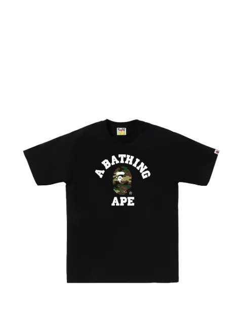 A BATHING APE® Glitch Woodland Camo College T-shirt Black 0ZXTEM031101QBKM