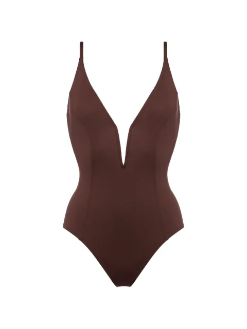 ERES Galbe V-neck swimsuit Brown 012644