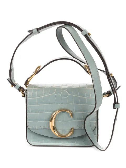Chloé Pre-Owned crocodile-effect cross bodi bag Blue 01207565