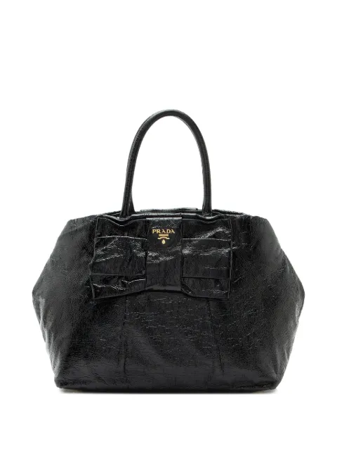 Prada Pre-Owned Nappa Fiocco bow tote bag Black 41030531612744