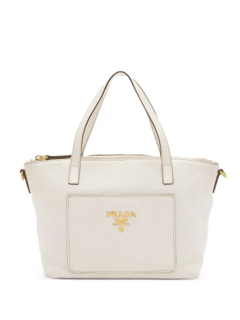 Prada Pre-Owned Vitello Daino pocket tote bag White 41036872843336