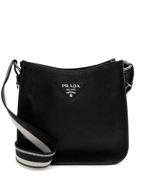 Prada Pre-Owned Vitello Daino logo shoulder bag Black 41050382434376