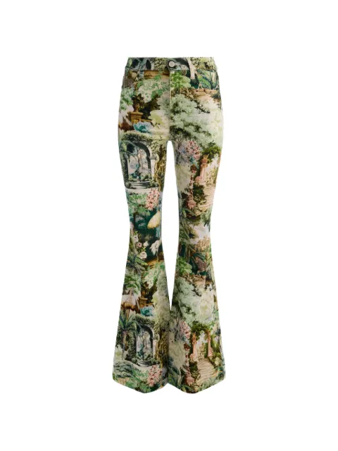 alice + olivia Beautiful printed flared trousers Neutrals CD606311136