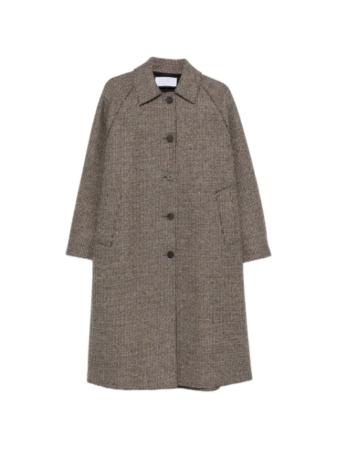 Harris Wharf London houndstooth-pattern single-breasted coat Brown AA1424MHF