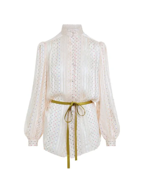Valentino Garavani star-print silk blouse Neutrals 9B3AB8H7ABR