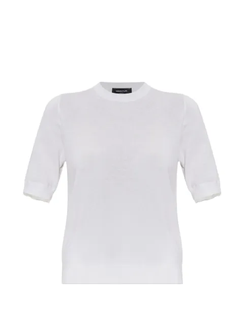 Fabiana Filippi tulle-trim short-sleeve T-shirt White MAD216F034L9300000