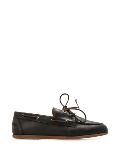 Posa Milano leather boat shoes Brown PM80BOATLOAFERMILANOLEATHER