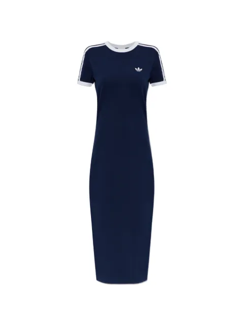 adidas 3-Stripes short-sleeve midi dress Blue KS4766