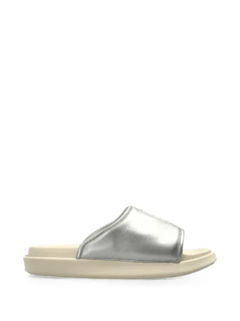 Y-3 logo-print leather sandals Silver KI7810