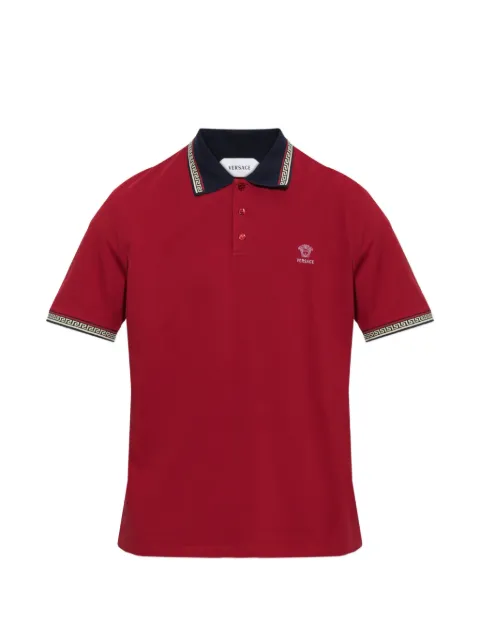 Versace embroidered-logo cotton piqué polo Red 10260071A18687