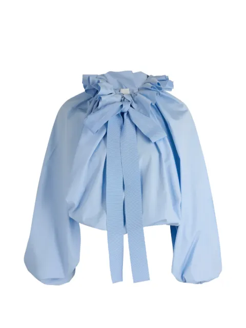 Patou ruffled bow-detailed top Blue TO0170017646B