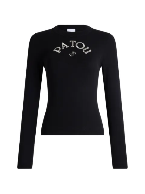 Patou logo-print long-sleeve T-shirt Black JE2749994999B