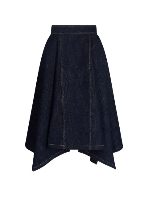 Patou handkerchief-hem denim midi skirt Blue SK1250277661B