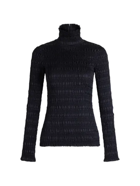 Patou smocked turtleneck top Blue TO2040278691N