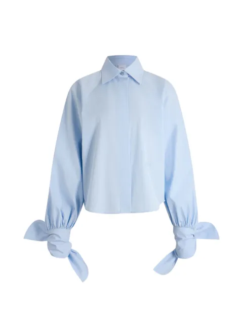 Patou bow-detail long-sleeve blouse Blue BL0640017646B