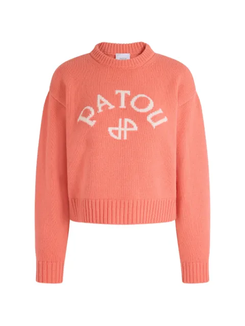 Patou logo-intarsia crew-neck sweater Orange KN3708101464P