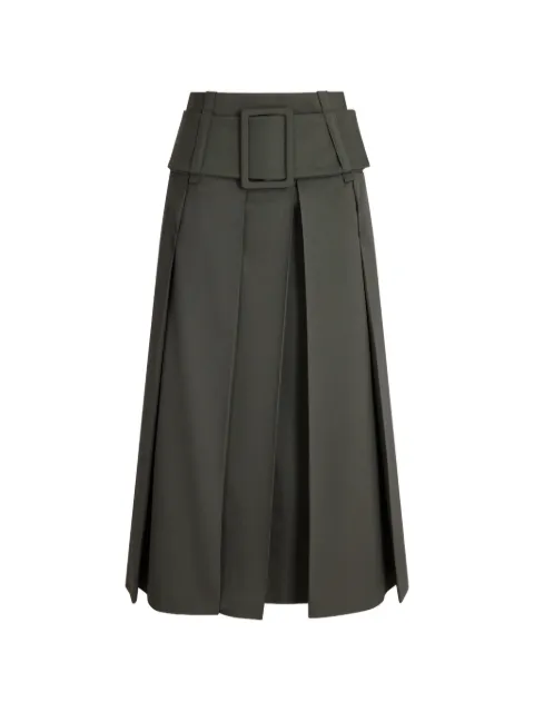 Patou belted pleated midi skirt Green SK0910103758G