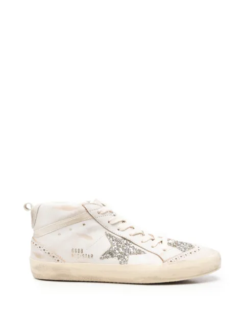 Golden Goose Mid Star glitter-patch sneakers Neutrals GWF00122F008098