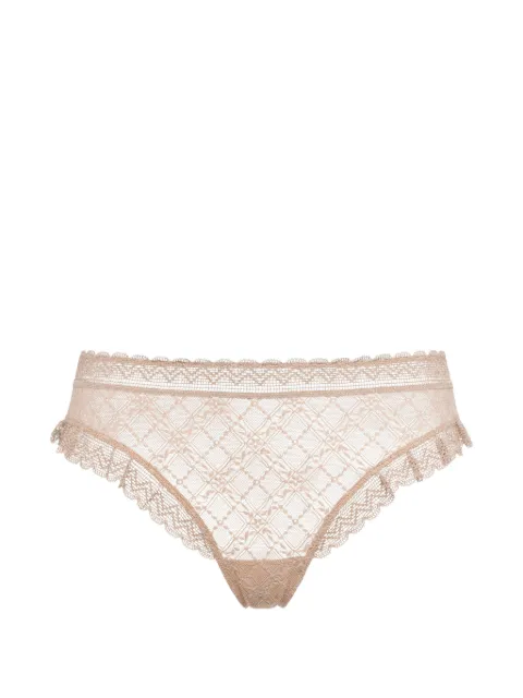 ERES Lili ruffled lace tanga Neutrals 612623