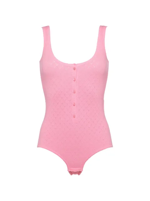 ERES Gourmandise pointelle-knit button-up bodysuit Pink 622606