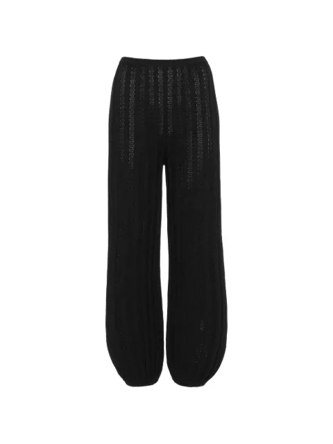 ERES Longitude pointelle-knit trousers Black 232648