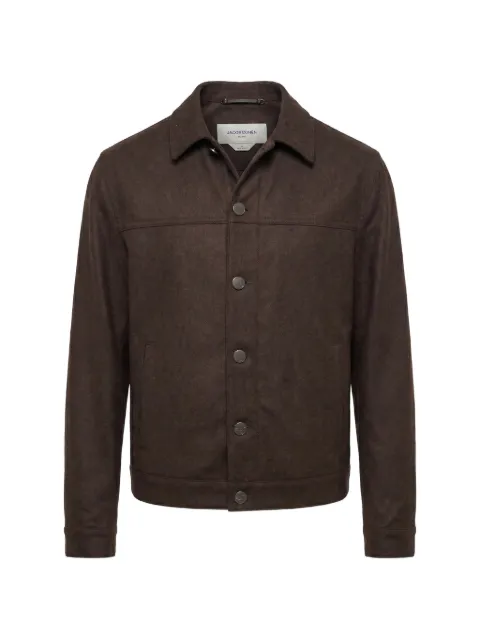 Jacob Cohën button-fastening wool shirt jacket Brown H0125080S3679