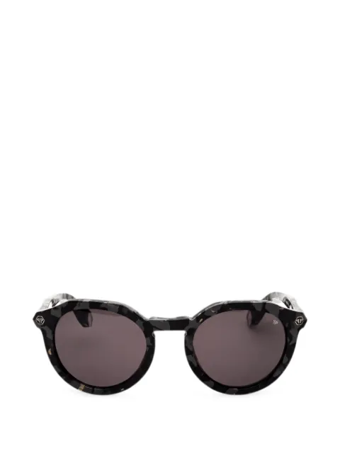 Philipp Plein tortoiseshell-effect round-frame sunglasses Grey SPP002M721Y