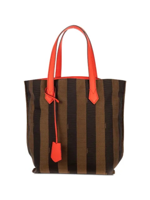 Fendi Pre-Owned Pequin striped tote bag Brown 8BH262Q0Z