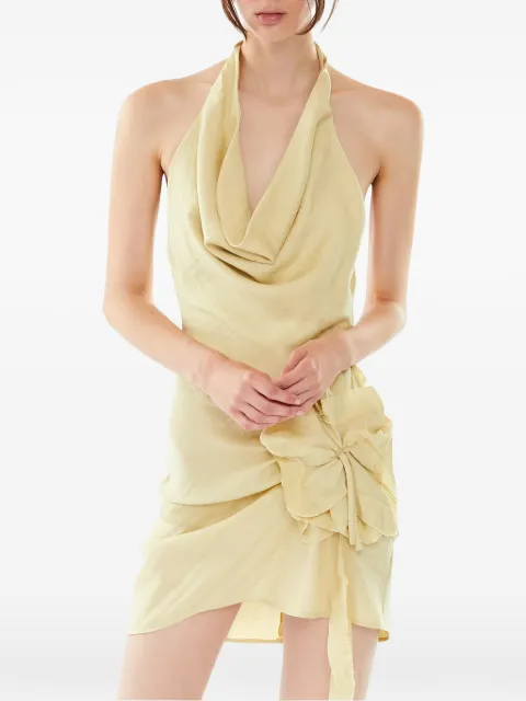 Mother of All Patsy floral-detail cowl-neck mini dress Yellow PATSYMINIDRESS