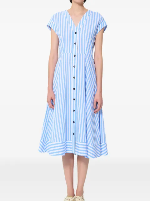 Tara Jarmon Rosia striped midi dress Blue TXROB45TX114