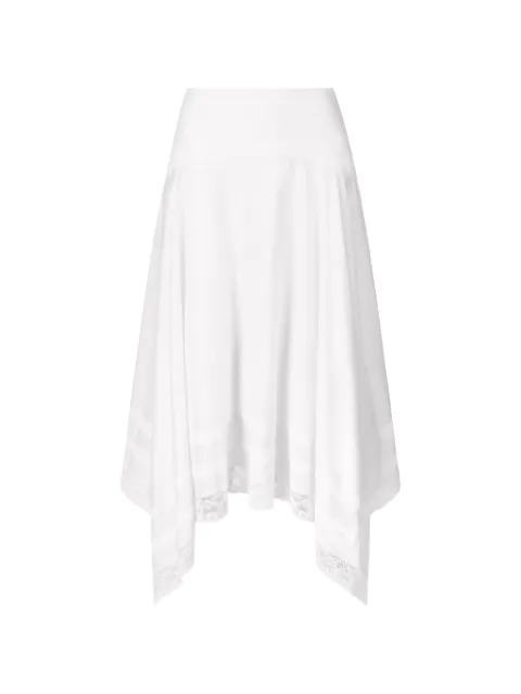 STAUD Ainsley lace-trim handkerchief-hem asymmetric skirt White R26P6118VL