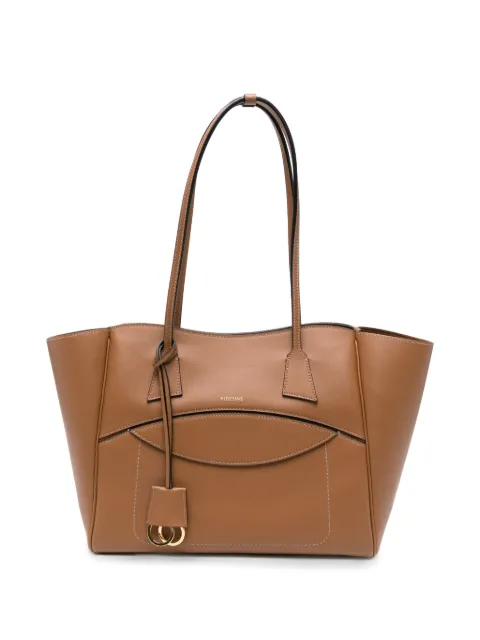 HIDESINS logo-print leather tote bag Brown SH12TRCRM