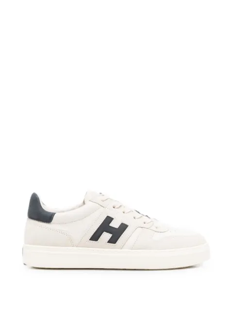 Hogan H-TV logo-patch panelled sneakers Neutrals HXM6680FZ00VGM760F