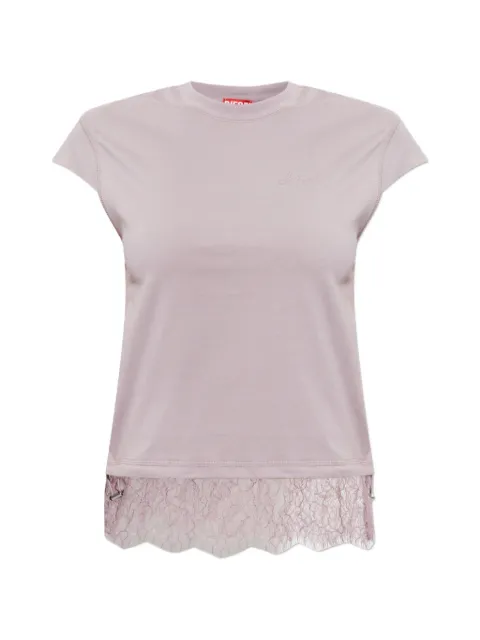 Diesel lace-trim T-shirt Purple A232430IHCH
