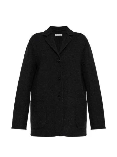 Jil Sander herringbone-pattern virgin-wool coat Black J02BN0243J40348