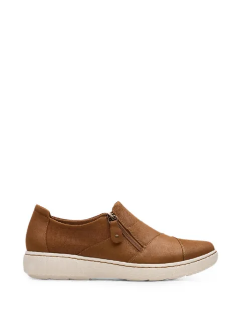 Clarks Originals Caroline Grace zip-fastening suede sneakers Brown 26180464