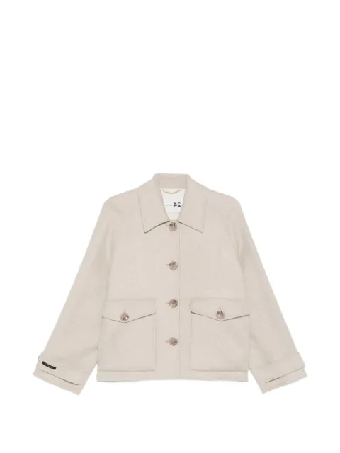 Manzoni 24 button-up patch-pocket jacket Neutrals 26M1747DB1