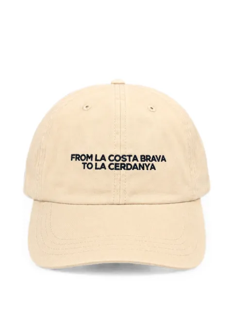 LES HÉRITIERS slogan-embroidered cotton cap Neutrals ROOTSCAP