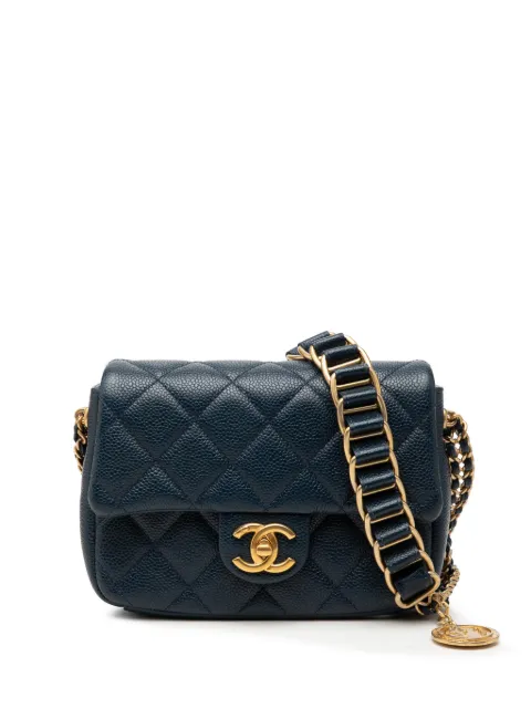 CHANEL Pre-Owned 2021-2026 Mini Quilted Caviar Chain Soul Flap crossbody bag Blue 8MPV7CJEHSS5DSY3