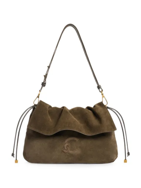 Coccinelle Lidia suede foldover shoulder bag Brown E1V9G130401