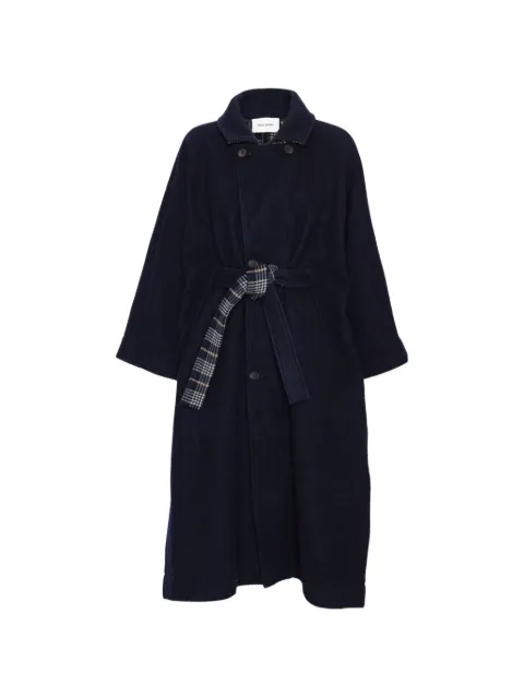 Henrik Vibskov Toadcoat plaid-belt coat Blue AW26STUDF616